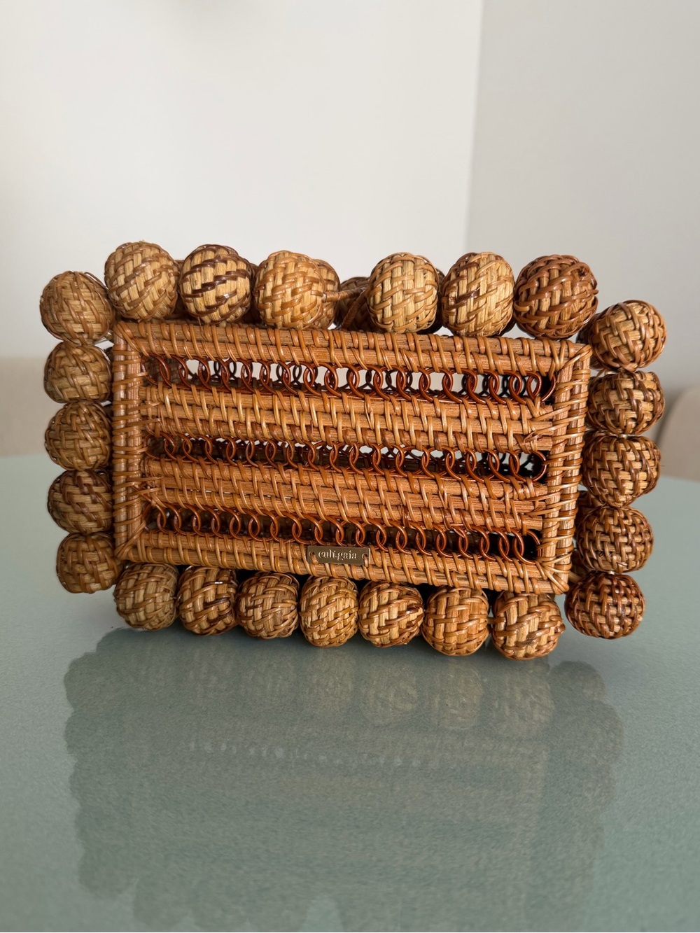 Cult Gaia Eos Rattan Box Clutch